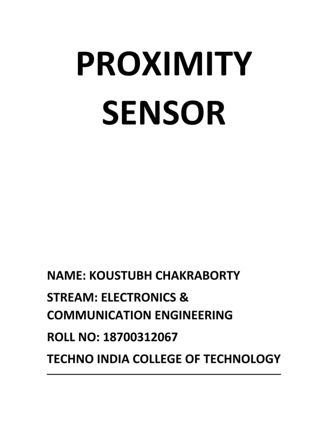 Proximity Sensors Explained Types, Components & Applications PDF