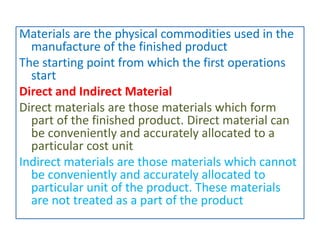 Material in cost accounting | PPT