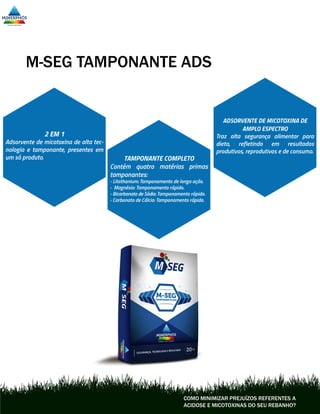 M-SEG TAMPONANTE ADS
COMO MINIMIZAR PREJUÍZOS REFERENTES A
ACIDOSE E MICOTOXINAS DO SEU REBANHO?
 