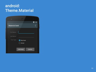 11 
android: 
Theme.Material 
 