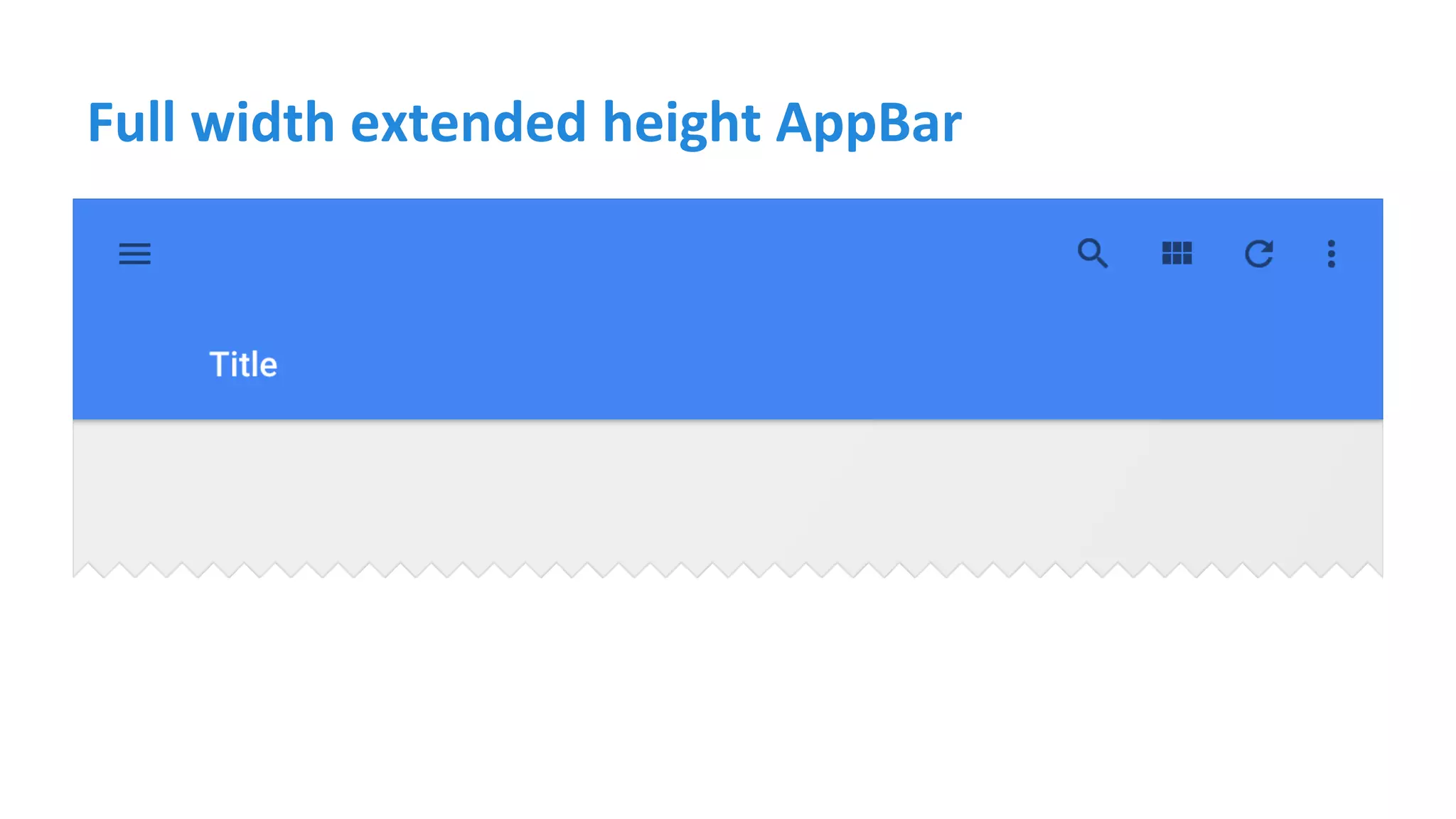 Full width extended height AppBar
 