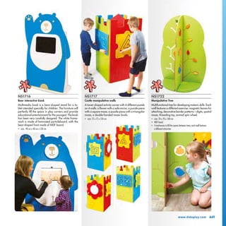 NS1717
Castle manipulative walls
A tower-shaped activity corner with 4 different panels
on 4 walls: a flower with a safe m...