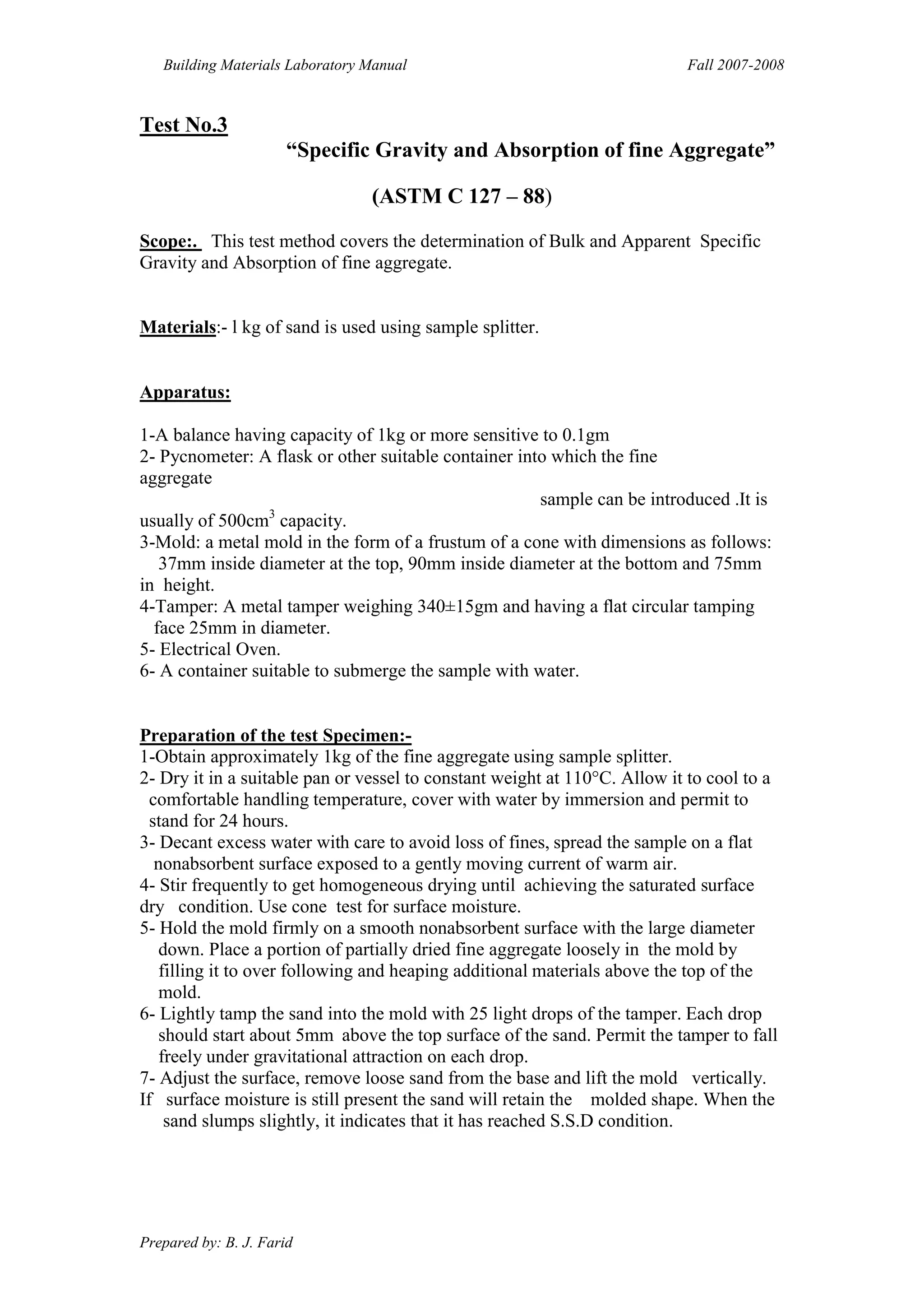 Material testing-lab-manual PRC I manual | PDF