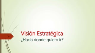 Visión Estratégica
¿Hacia donde quiero ir?
11
 
