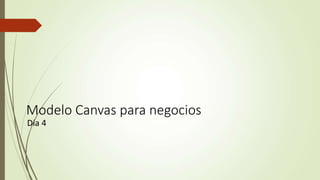 Modelo Canvas para negocios
Día 4
 