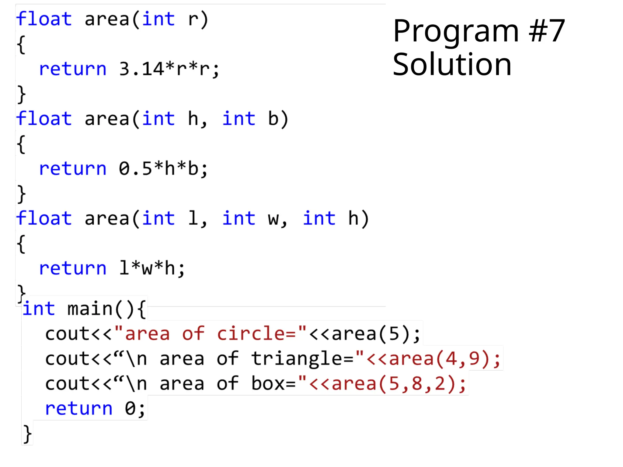 Program #7
Solution
 
