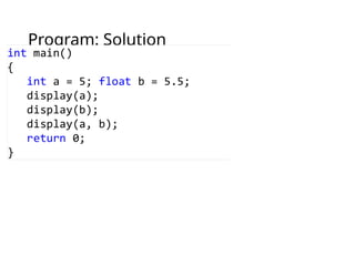 Program: Solution
 