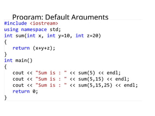 Program: Default Arguments
 