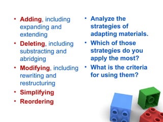 Material adaptation | PPT