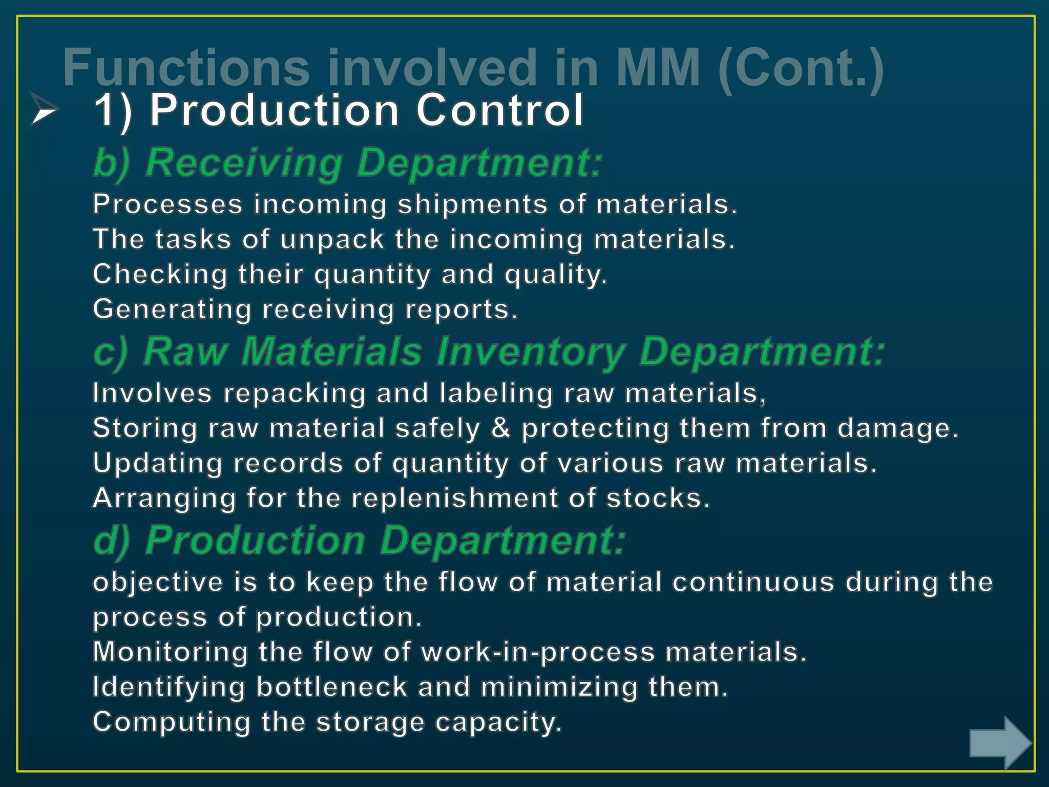 Functions involved in MM (Cont.)
 