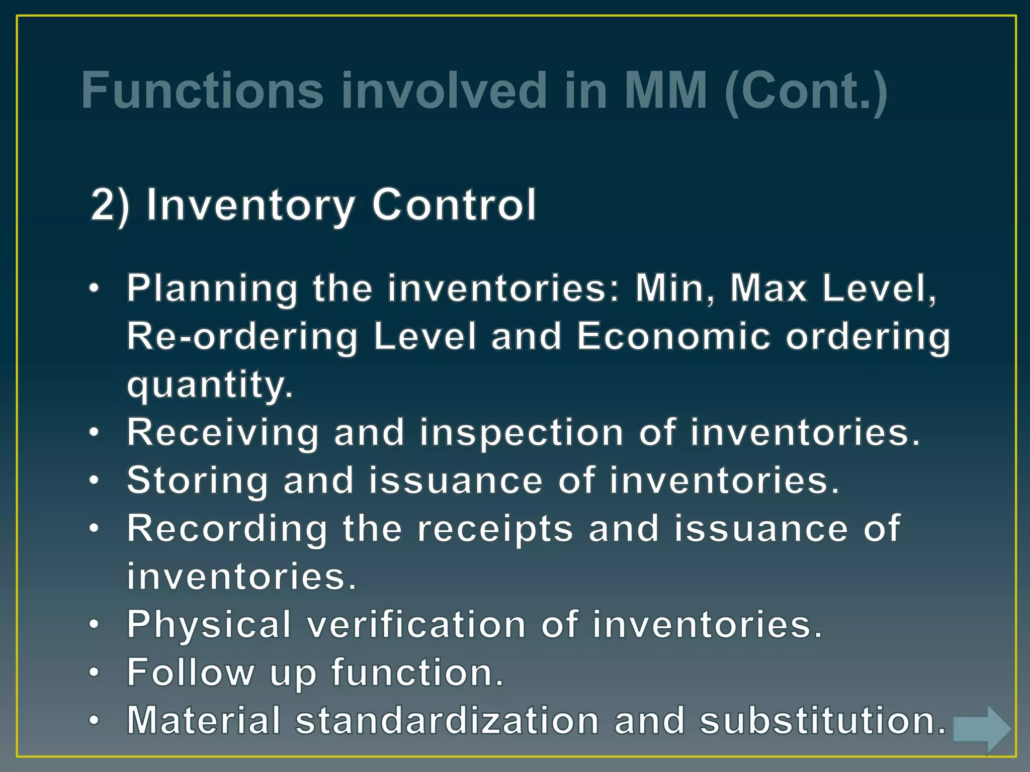 Functions involved in MM (Cont.)
 