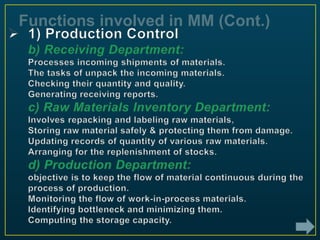 Functions involved in MM (Cont.)
 