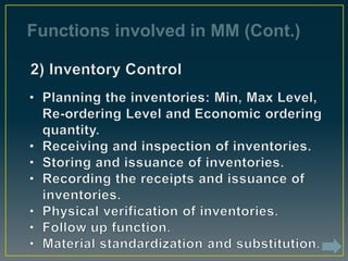 Functions involved in MM (Cont.)
 