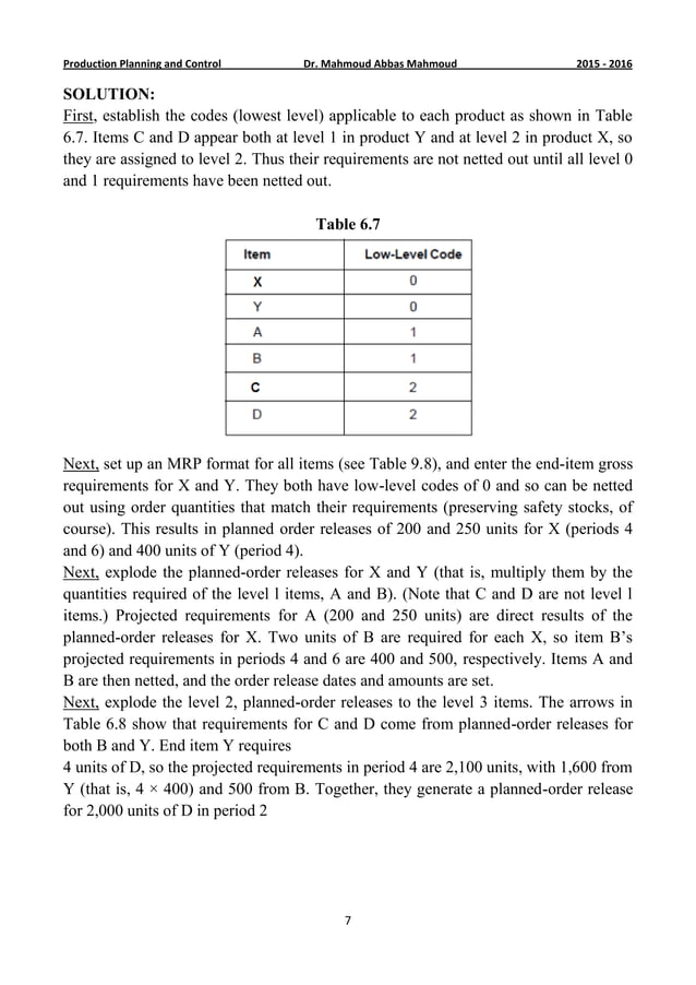 Material and capacity requirements planning (mrp and crp) part 2