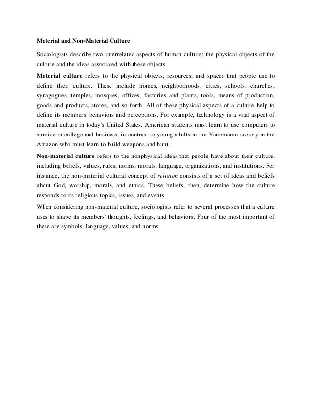 Material and non material culture