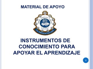 MATERIAL DE APOYO
INSTRUMENTOS DE
CONOCIMIENTO PARA
APOYAR EL APRENDIZAJE
3
 