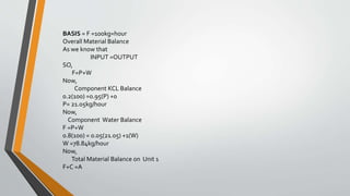 Component Balance Material balance for multiple units without chemical equation | PPTX
