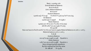 Material balance for multiple units without chemical equation | PPTX