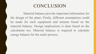 Material balance with chemical reaction | PPTX