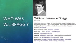 WHO WAS
W.L.BRAGG ?
 