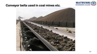 Conveyor belts used in coal mines etc.
34
MATRUSRI
ENGINEERING COLLEGE
 