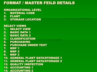 Comprehensive Guide to Material Code Creation Using SAP MM01 T-Code | PPT