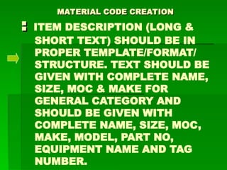 Comprehensive Guide to Material Code Creation Using SAP MM01 T-Code | PPT