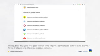 Na sequência da página, você pode verificar como adquirir a confiabilidade prata ou ouro. Escolha a
forma de adquirir uma delas e siga os passos indicados.
COMPREV: TEORIA E PRÁTICA
 