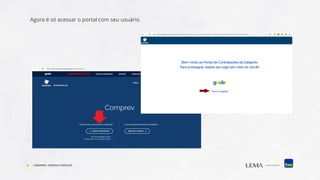 Agora é só acessar o portal com seu usuário.
COMPREV: TEORIA E PRÁTICA
 