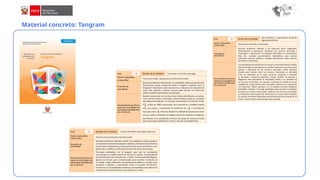 Material concreto: Tangram
 