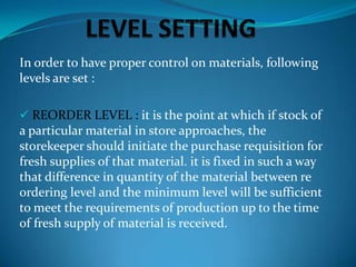 Material control and its techniques