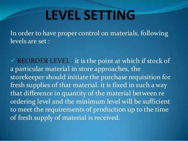 techniques of material control