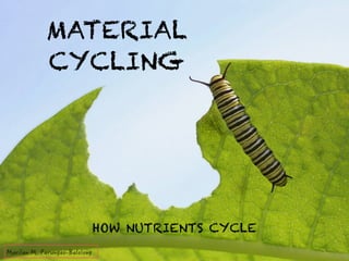 MATERIAL 
CYCLING 
HOW NUTRIENTS CYCLE 
/CTKNGP/2CTWPICQ$CNQNQPI 
 