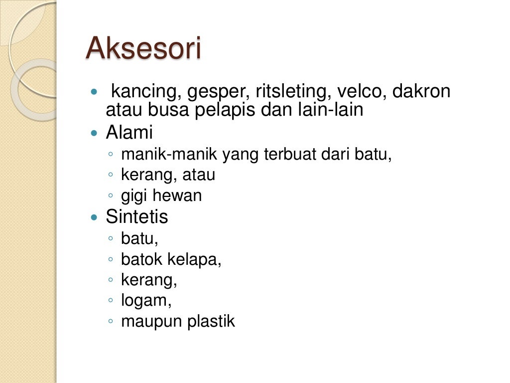 Material dan wirausaha kerajinan tekstil Material dan wirausaha kerajinan tekstil