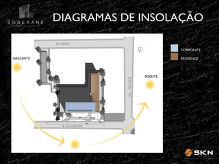 DIAGRAMAS DE INSOLAÇÃO
!
R. NATAL!
CORPORATE !
NASCENTE !

AV. RECIFE

RESIDENCE!

R. SALVADOR!

POENTE !

 