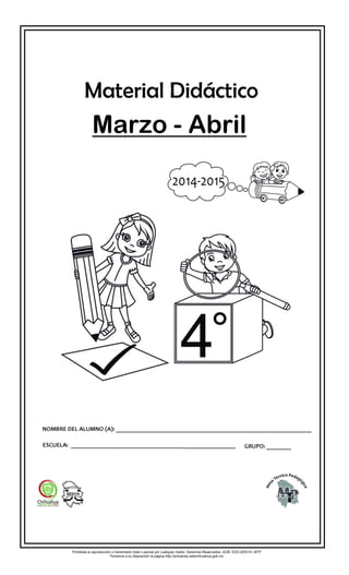 Prohibida la reproducción o transmisión total o parcial por cualquier medio. Derechos Reservados. GOB. EDO.SEECH. MTP
Ponemos a su disposición la página http://primarias.cetechihuahua.gob.mx
Marzo - Abril
 