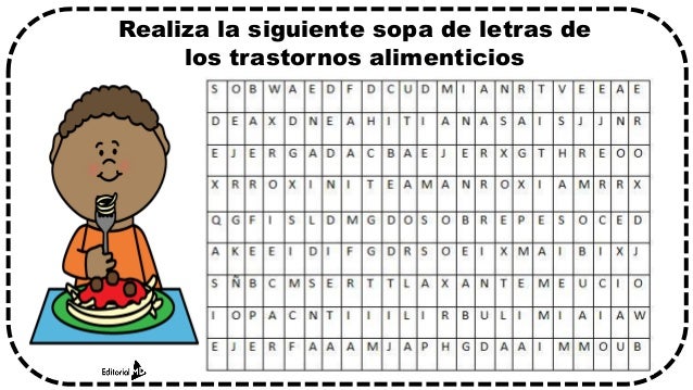 Sopa De Letras De Trastornos Alimenticios