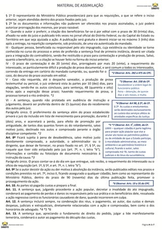 § 1º O representante do Ministério Público providenciará para que as requisições, a que se refere o inciso
anterior, sejam atendidas dentro dos prazos fixados pelo juiz.
§ 2º Se os documentos e informações não puderem ser oferecidos nos prazos assinalados, o juiz poderá
autorizar prorrogação dos mesmos, por prazo razoável.
II - Quando o autor o preferir, a citação dos beneficiários far-se-á por edital com o prazo de 30 (trinta) dias,
afixado na sede do juízo e publicado três vezes no jornal oficial do Distrito Federal, ou da Capital do Estado ou
Território em que seja ajuizada a ação. A publicação será gratuita e deverá iniciar-se no máximo 3 (três) dias
após a entrega, na repartição competente, sob protocolo, de uma via autenticada do mandado.
III - Qualquer pessoa, beneficiada ou responsável pelo ato impugnado, cuja existência ou identidade se torne
conhecida no curso do processo e antes de proferida a sentença final de primeira instância, deverá ser citada
para a integração do contraditório, sendo-lhe restituído o prazo para contestação e produção de provas, Salvo,
quanto a beneficiário, se a citação se houver feito na forma do inciso anterior.
IV - O prazo de contestação é de 20 (vinte) dias, prorrogáveis por mais 20 (vinte), a requerimento do
interessado, se particularmente difícil a produção de prova documental, e será comum a todos os interessados,
correndo da entrega em cartório do mandado cumprido, ou, quando for o
caso, do decurso do prazo assinado em edital.
V - Caso não requerida, até o despacho saneador, a produção de prova
testemunhal ou pericial, o juiz ordenará vista às partes por 10 (dez) dias, para
alegações, sendo-lhe os autos conclusos, para sentença, 48 (quarenta e oito)
horas após a expiração desse prazo; havendo requerimento de prova, o
processo tomará o rito ordinário. *1
VI - A sentença, quando não prolatada em audiência de instrução e
julgamento, deverá ser proferida dentro de 15 (quinze) dias do recebimento
dos autos pelo juiz.
Parágrafo único. O proferimento da sentença além do prazo estabelecido
privará o juiz da inclusão em lista de merecimento para promoção, durante 2
(dois) anos, e acarretará a perda, para efeito de promoção por
antiguidade, de tantos dias quantos forem os do retardamento, salvo
motivo justo, declinado nos autos e comprovado perante o órgão
disciplinar competente. *2
Art. 8º Ficará sujeita à pena de desobediência, salvo motivo justo
devidamente comprovado, a autoridade, o administrador ou o
dirigente, que deixar de fornecer, no prazo fixado no art. 1º, § 5º, ou
naquele que tiver sido estipulado pelo juiz (art. 7º, n. I, letra "b"),
informações e certidão ou fotocópia de documento necessários à
instrução da causa.*3
Parágrafo único. O prazo contar-se-á do dia em que entregue, sob recibo, o requerimento do interessado ou o
ofício de requisição (art. 1º, § 5º, e art. 7º, n. I, letra "b").
Art. 9º Se o autor desistir da ação ou der motiva à absolvição da instância, serão publicados editais nos prazos e
condições previstos no art. 7º, inciso II, ficando assegurado a qualquer cidadão, bem como ao representante do
Ministério Público, dentro do prazo de 90 (noventa) dias da última publicação feita, promover o
prosseguimento da ação.
Art. 10. As partes só pagarão custas e preparo a final.
Art. 11. A sentença que, julgando procedente a ação popular, decretar a invalidade do ato impugnado,
condenará ao pagamento de perdas e danos os responsáveis pela sua prática e os beneficiários dele, ressalvada
a ação regressiva contra os funcionários causadores de dano, quando incorrerem em culpa.
Art. 12. A sentença incluirá sempre, na condenação dos réus, o pagamento, ao autor, das custas e demais
despesas, judiciais e extrajudiciais, diretamente relacionadas com a ação e comprovadas, bem como o dos
honorários de advogado. *4 *5 *6
Art. 13. A sentença que, apreciando o fundamento de direito do pedido, julgar a lide manifestamente
temerária, condenará o autor ao pagamento do décuplo das custas.
*2 Observe: Arts. 282 a 475 do CPC.
*6 Observe: Arts. 19 a 35 do CPC.
*5 *7 Observe: Art. 5
o
, LXXIII, da CF.
LXXIII – qualquer cidadão é parte legítima
para propor ação popular que vise a
anular ato lesivo ao patrimônio público
ou de entidade de que o Estado participe,
à moralidade administrativa, ao meio
ambiente e ao patrimônio histórico e
cultural, ficando o autor, salvo
comprovada má‑fé, isento de custas
judiciais e do ônus da sucumbência;
*3 Observe: Art. 330 do CP.
Desobedecer a ordem legal de
funcionário público:
Pena – detenção, de quinze
dias a seis meses, e multa.
*4 Observe: Art 98, § 2º, da CF.
§ 2º As custas e emolumentos
serão destinados exclusivamente
ao custeio dos serviços afetos às
atividades específicas da Justiça.
 