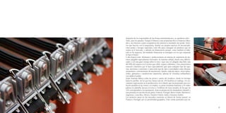 despacho de los responsables de las firmas suministradoras y se quedaron solos.
     Solos, pero no parados. Porque el silencio a sus propuestas llevó a Francisco Bere-
     das y sus entonces cuatro compañeros de aventura a intentarlo sin ayuda. Tuvie-
     ron que hacerse con la maquinaria, diseñar sus propias matrices de mecanizado,
     crear juntas y herrajes especiales, todo ello para conseguir un producto que no
     existía en el mercado, y además sin financiación porque, como también es habi-
     tual en los negocios, las entidades financieras ni arriesgan con los que empiezan
     ni fían al futuro.
     Y ahí empezó todo. Montaron y perfeccionaron un sistema de carpintería de alu-
     minio plegable especialmente innovador, de máxima calidad, diseño muy diferen-
     ciado y con una gran ventaja sobre el resto: «que una vez plegado deja libre más
     del 90% del espacio en el recinto que cubre, separa o delimita». Una característica
     esencial y distintiva que le hace especialmente apto para cualquier tipo de espa-
     cios, interiores o exteriores, y para todo tipo de usos y actividades como oficinas,
     restaurantes, concesionarios de automoción, hoteles, salas de espera, naves indus-
     triales, gimnasios o instalaciones deportivas, además de viviendas unifamiliares
     con salida al jardín.
     Espai Sistemas fabrica todas las piezas y partes del producto, desde los herrajes
     hasta los perfiles, de los que hoy tienen más de 150 modelos en catálogo. Un cre-
     cimiento espectacular en la producción y en el diseño que ha propiciado una evo-
     lución paralela en las ventas y el empleo. La pyme levantina mantiene a 45 traba-
     jadores en plantilla, factura en torno a 3 millones de euros anuales, de los que un
     15% corresponden a la exportación, tiene su propia red de instaladores (Alured) y
     está presente en una decena de países: Francia, Portugal, Reino Unido, Marruecos,
     Argentina, Costa Rica, México, Estados Unidos, India y Emiratos Árabes.
     Los primeros pasos en los mercados exteriores se dieron de forma natural, en
     Francia y Portugal, por su proximidad geográfica. Eran ventas puntuales que na-


96                                                                                          97
 