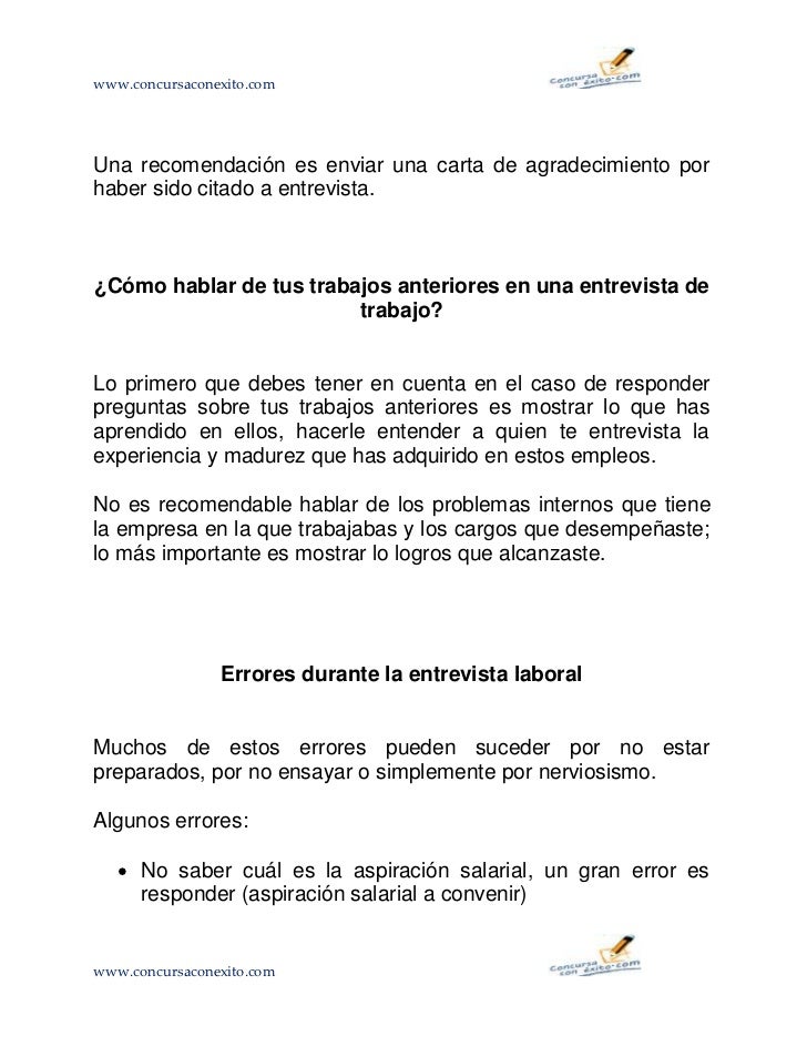 Carta De Agradecimiento Por Entrevista De Empleo Compartir Carta