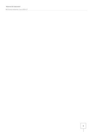 1
Material de laboratori
INS Escola Industrial. Curs 2016-17
 
