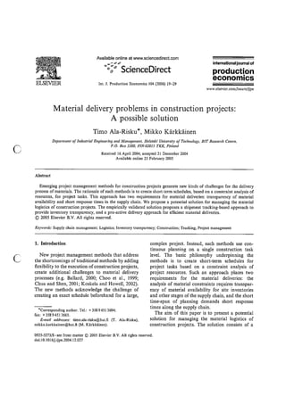 CSCM Material delivery problems cscm