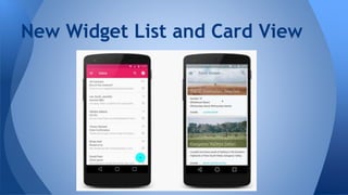 New Widget List and Card View
 