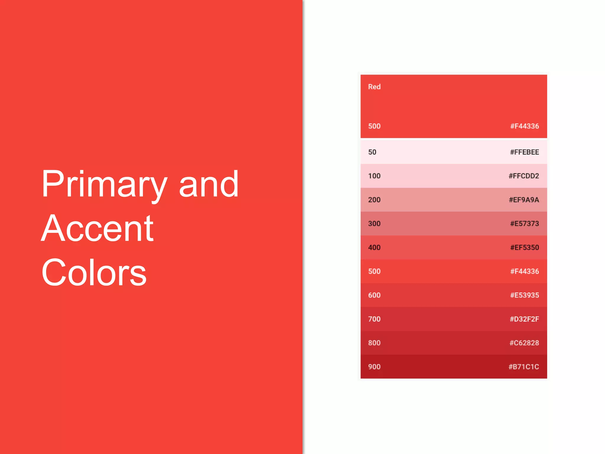 Primary and
Accent
Colors
 