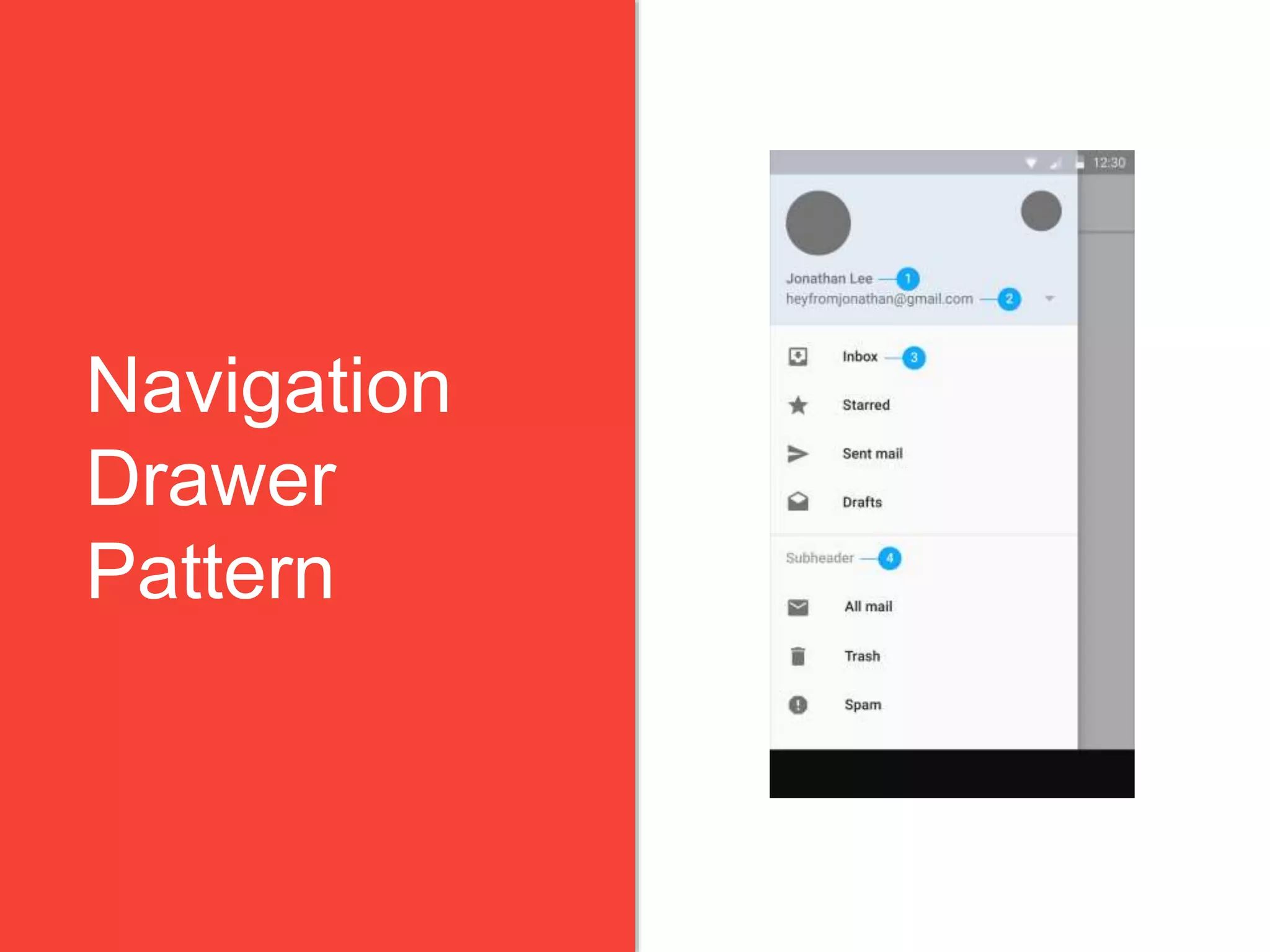 Navigation
Drawer
Pattern
 
