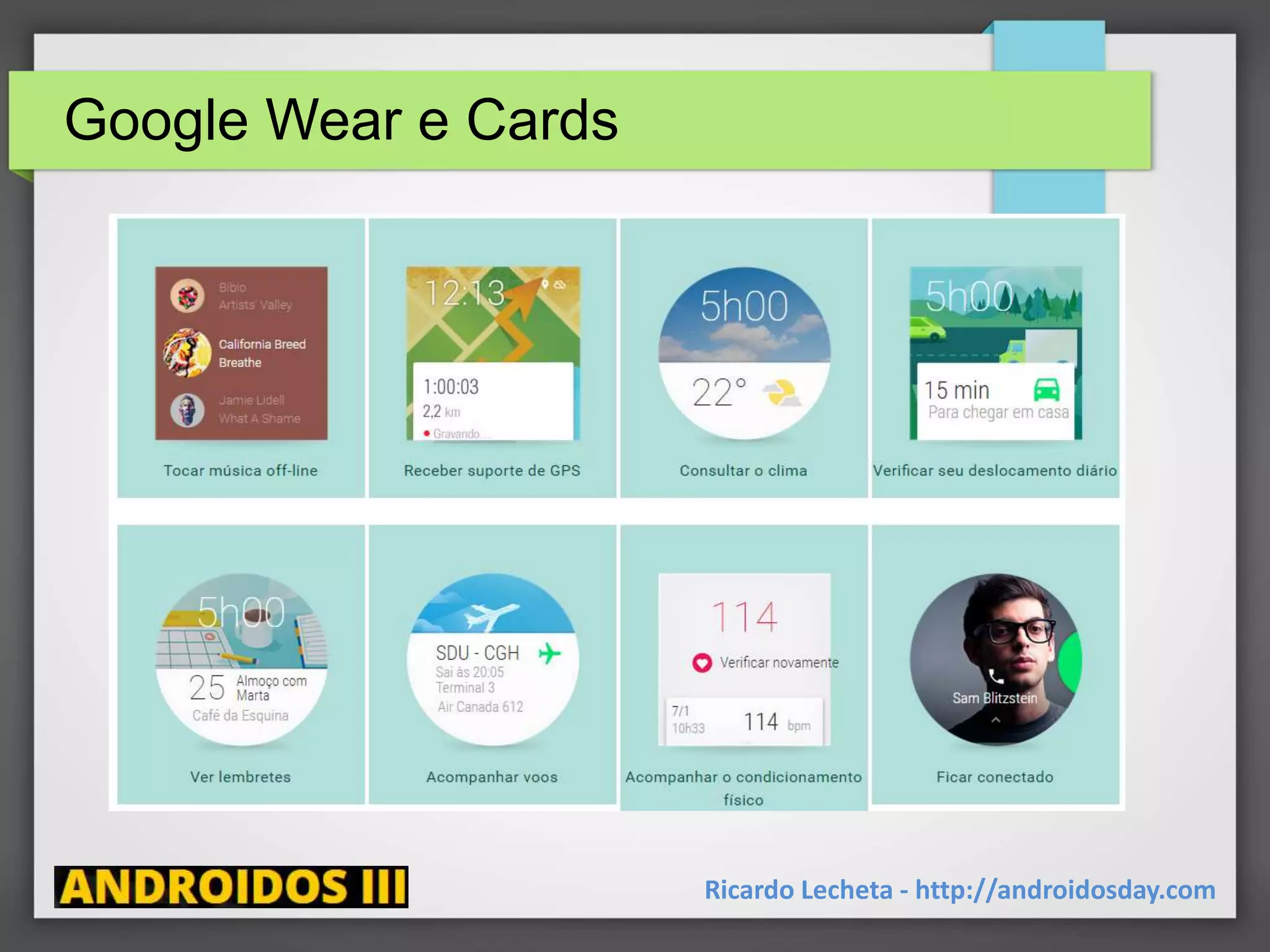 Google Wear e Cards
Ricardo Lecheta - http://androidosday.com
 