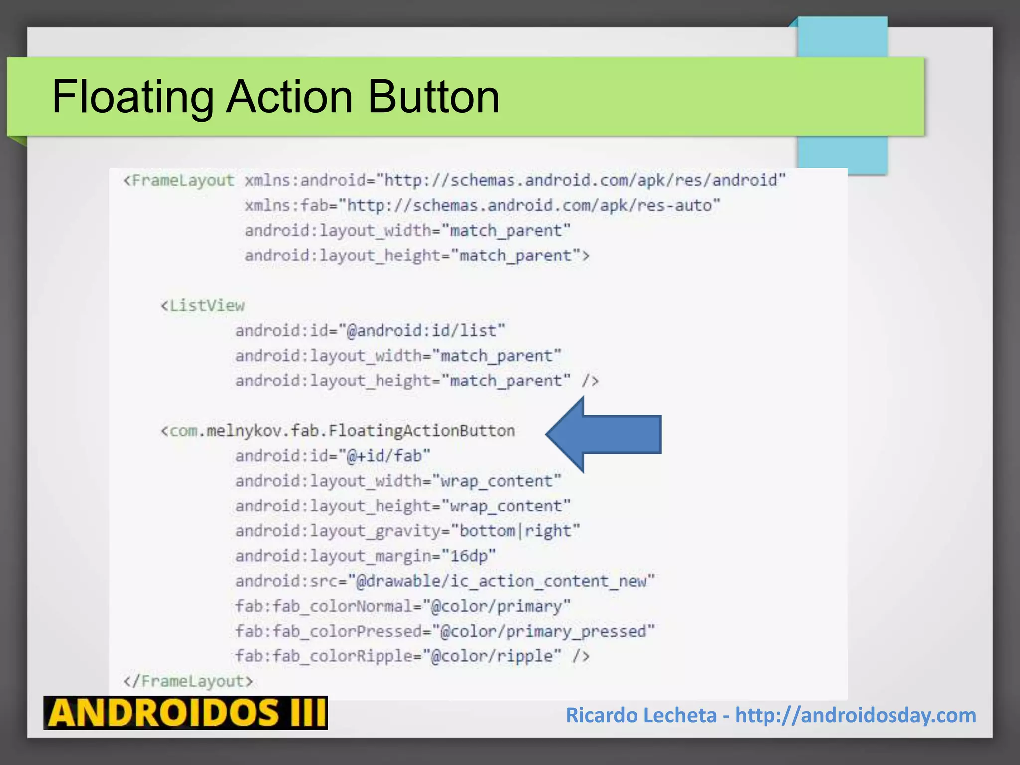 Floating Action Button
Ricardo Lecheta - http://androidosday.com
 