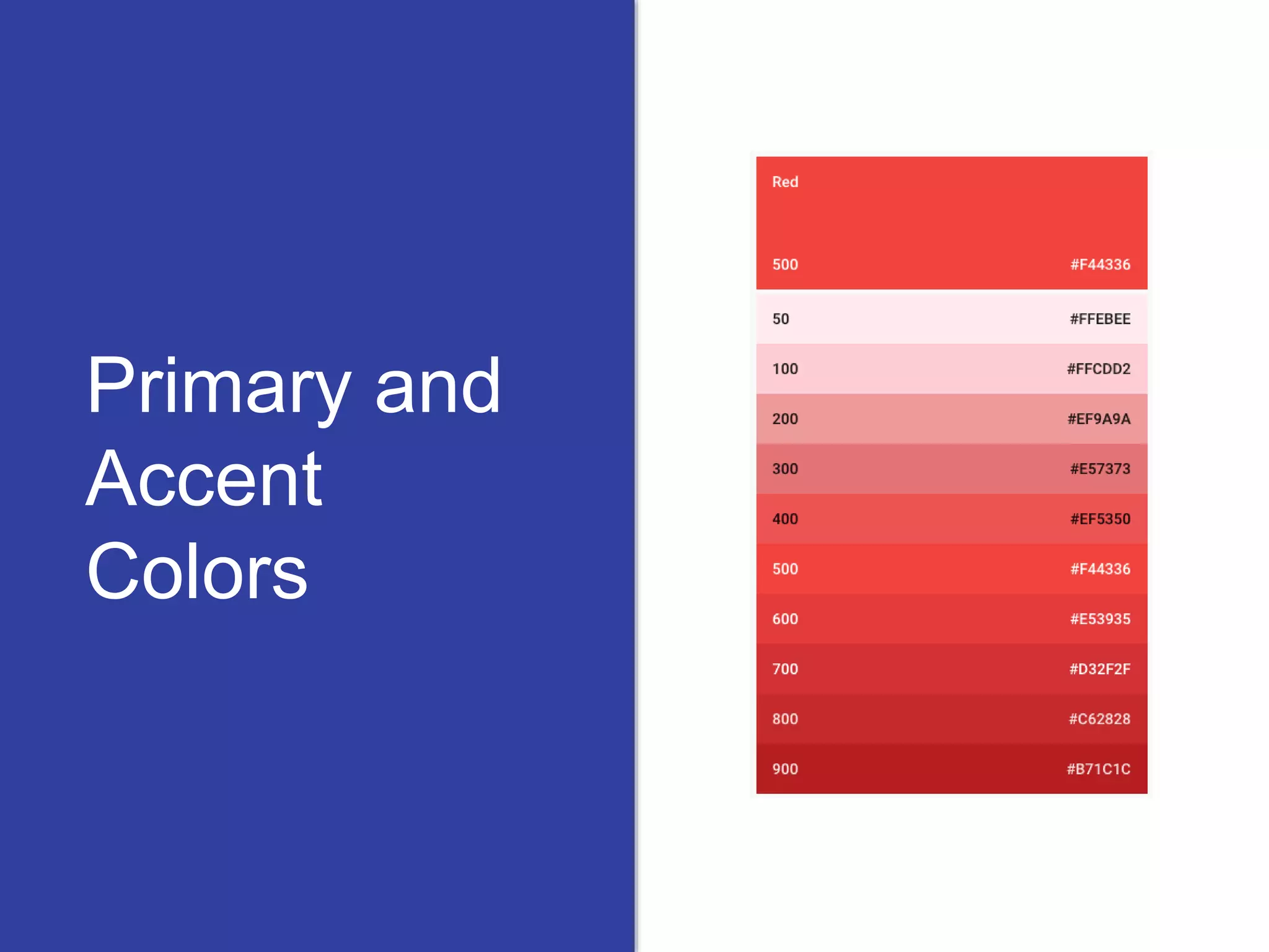 Primary and
Accent
Colors
 