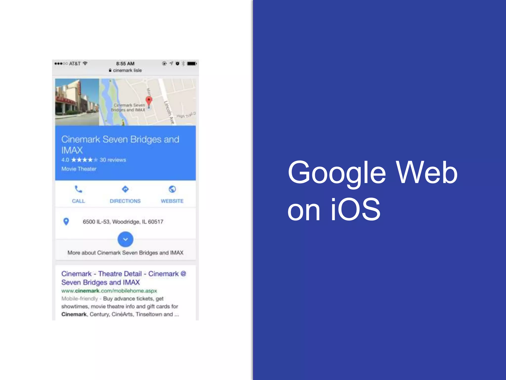 Google Web
on iOS
 