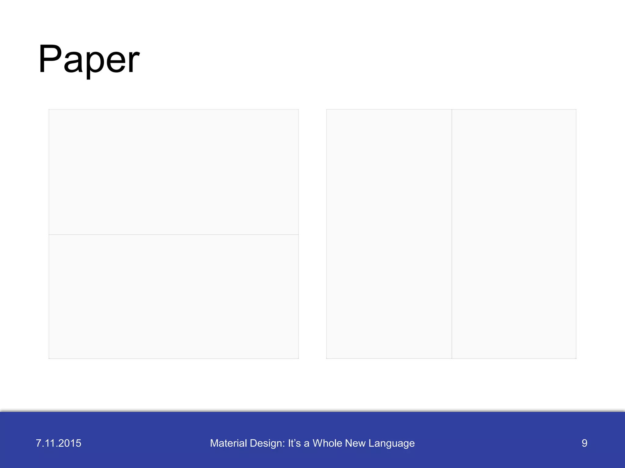 7.11.2015 9Material Design: It’s a Whole New Language
Paper
 